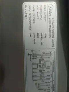 Excellent Condition: Midea 10.5kg Top Loader Washing Machine (MA200W105/G)