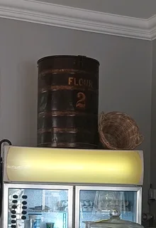 Antique flour drums