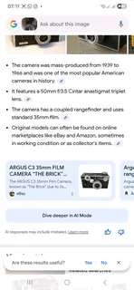 Vintage Argus C3 Rangefinder Camera.