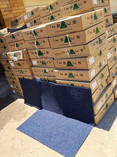 New Blue (Boron) Rubber underneath Carpet Tiles for sell (left over from a project)