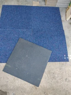 New Blue (Boron) Rubber underneath Carpet Tiles for sell (left over from a project)