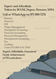 Affordable Expert University Tuition for BCOM / BACC / HONOURS / BBA / MBA (Year one to MBA)