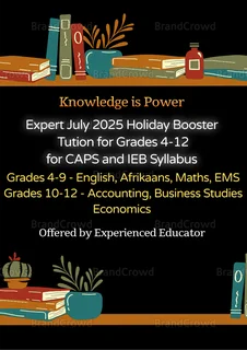 Online July holiday Revision and Achiever tuition for grades 4-12 for CAPS and IEB students