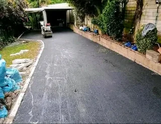 Paving bricks and tar asphalt