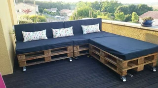 L  SHAPE PALLET COUCHES MADE WITH CUSHIONS FROM R6950 - R895O WATSAP ME RATHER 0736552664