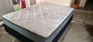 Queen Bed Grey With Pillowtop Matress And Base R2950 Watsap 0736552664