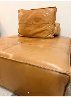 Cuban Leather Ottoman