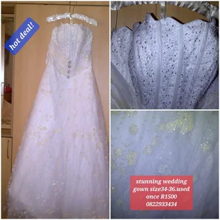 White Wedding Gown Size 34-36