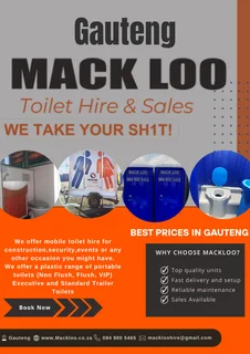 Portable Toilet Hire &amp; sales Gauteng