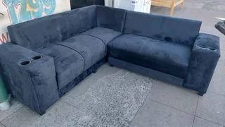 Velvet L shaped sofas