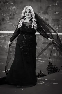 Black Wedding dress with veil