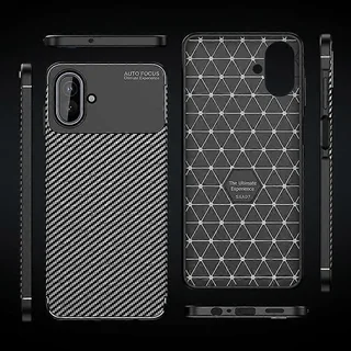 Samsung Galaxy A07 Carbon Fibre Texture Shockproof TPU Phone Case (Black)