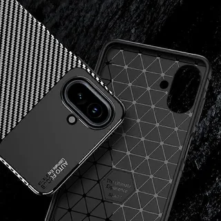 Samsung Galaxy A07 Carbon Fibre Texture Shockproof TPU Phone Case (Black)