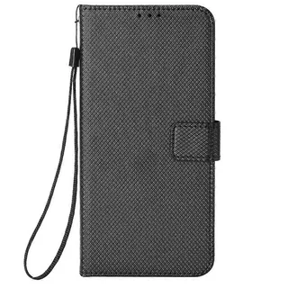 Samsung Galaxy A07 Diamond Texture Leather Flip Phone Case (Black) with Magnetic Buckle