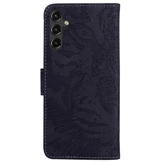 Samsung Galaxy A07 Tiger Embossing Pattern Flip Leather Phone Case (Black) with Magnetic Buckle