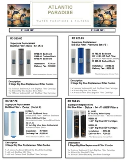 REVERSE OSMOSIS FILTERS AND BiG BLUE FILTERS FOR SALE