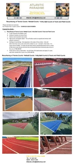 COURT RE-SURFACING / Tennis / Netball / Volley Ball / Track &amp; Field Court Re-Surfacing