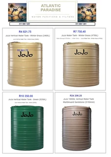 JOJO TANK AND WATER PURIFIERS SCOMBO SPECIALS