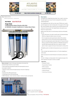 BIG BLUE WATER FILTRATION SALE