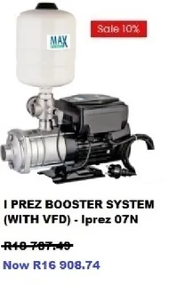 BOOSTER CENTRIFUGAL PUMPS / ATLANTIC PARADISE WATER PURIFIERS