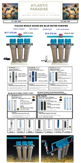 BIG BLUE WHOLE HOUSE PURIFIER ( MADE IN ITALY ) /ATLANTIC PARADISE WATER PURIFIERS AND FILTERS