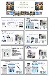 WATER FILTRATION SYSTEMS FOR RESIDENTIAL AND COMMERCIAL  / Atlantic Paradise Water Purifiers and Fil