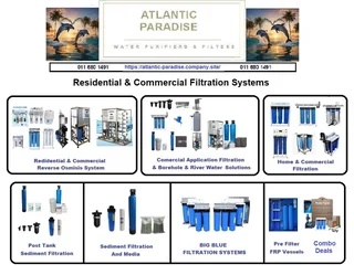 WATER FILTRATION SYSTEMS FOR RESIDENTIAL AND COMMERCIAL  / Atlantic Paradise Water Purifiers and Fil