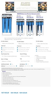 WATER FILTRATION SYSTEMS FOR RESIDENTIAL AND COMMERCIAL  / Atlantic Paradise Water Purifiers and Fil