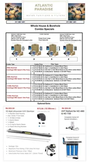 WATER FILTRATION SYSTEMS FOR RESIDENTIAL AND COMMERCIAL  / Atlantic Paradise Water Purifiers and Fil