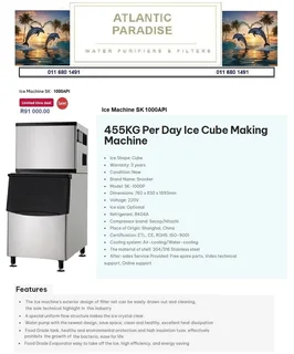 ICE MACHINE ULTRA MODERN DESIGNS / Atlantic Paradise Water Purifiers &amp; Filters