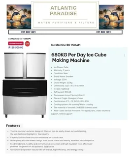 ICE MACHINE ULTRA MODERN DESIGNS / Atlantic Paradise Water Purifiers &amp; Filters