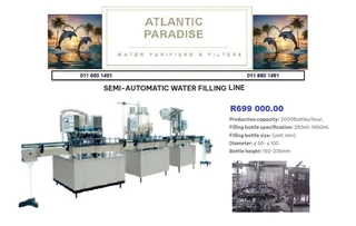 SEMI-AUTOMATIC WATER FILLING LINE / Atlantic Paradise Water Purifiers and Filters