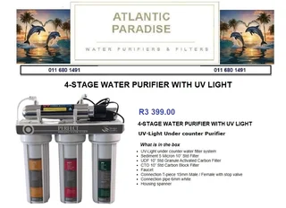 4-Stage Water Purification System with UV Light / Atlantic Paradise Water Purifiers & Filter