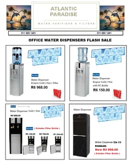 HOT &amp; COLD FREESTANDING WATER DISPENSER / PLUMBED INLINE