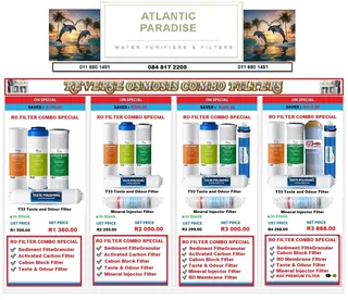 Reverse Osmosis Water Filter Replacement Combo Specials