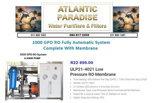 Water Purifier Industrial Fully Automatic 1000gpd / 1100 Lpd