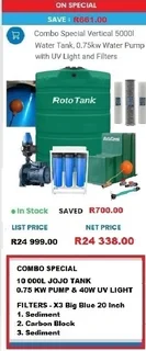 ROTA / JOJO / TANK COMBO SPECIALS / ATLANTIC PARADISE WATER PURIFIERS AND FILTERS