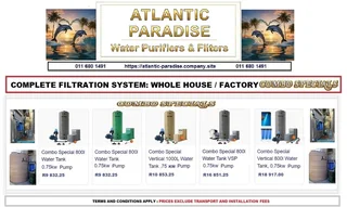 ROTA / JOJO / TANK COMBO SPECIALS / ATLANTIC PARADISE WATER PURIFIERS AND FILTERS