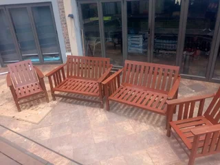 4 piece solid wood patio set