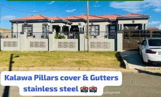 Gutters stainless steel and pillars cover stainless steel