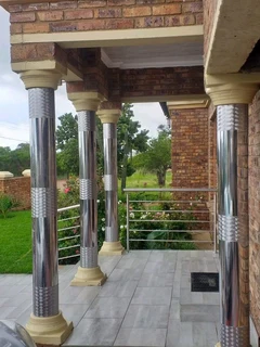 Gutters stainless steel & Pillars cover stainless steel