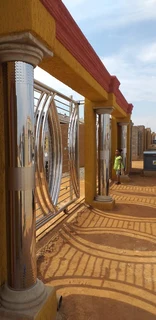 Gutters stainless steel &amp; Pillars cover stainless steel