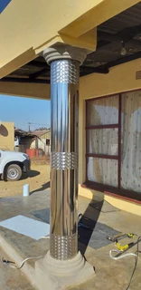 Gutters stainless steel & Pillars cover stainless steel