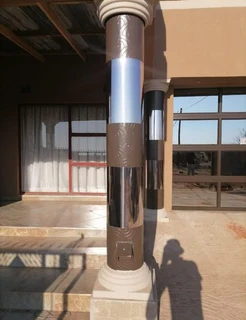 Gutters stainless steel&amp; pillars cover