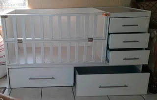 Baby cot with built in drawers R2000