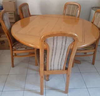 Solid Oak wooden dining room table