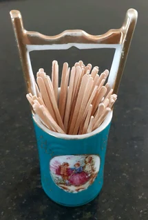 Royal Vermont hand painted porcelain tooth pick holder.