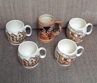 German and English beer mugs.