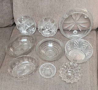 Cut glass vintage bowls.
