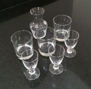 Glassware, vintage clear.